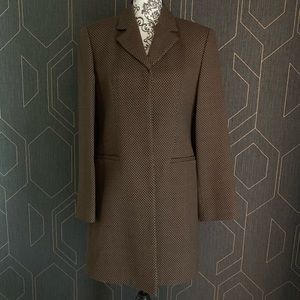 NWOT Sisley Wool Espresso Polkadot Coat (EU42/USM)